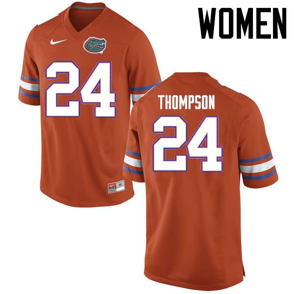 NCAA Florida Gators Mark Thompson Women's #24 Nike Orange Stitched Authentic College Football Jersey KPM3264IB